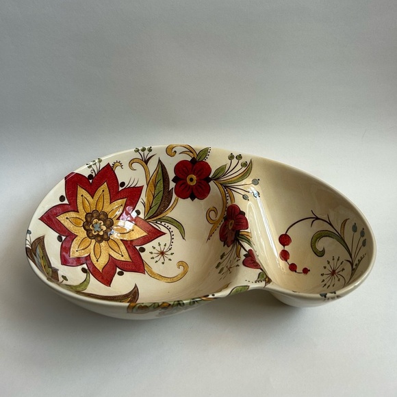 Pier 1 Imports Carynthum Chip and Dip Serving Bowl Floral Bohemian - Picture 7 of 8